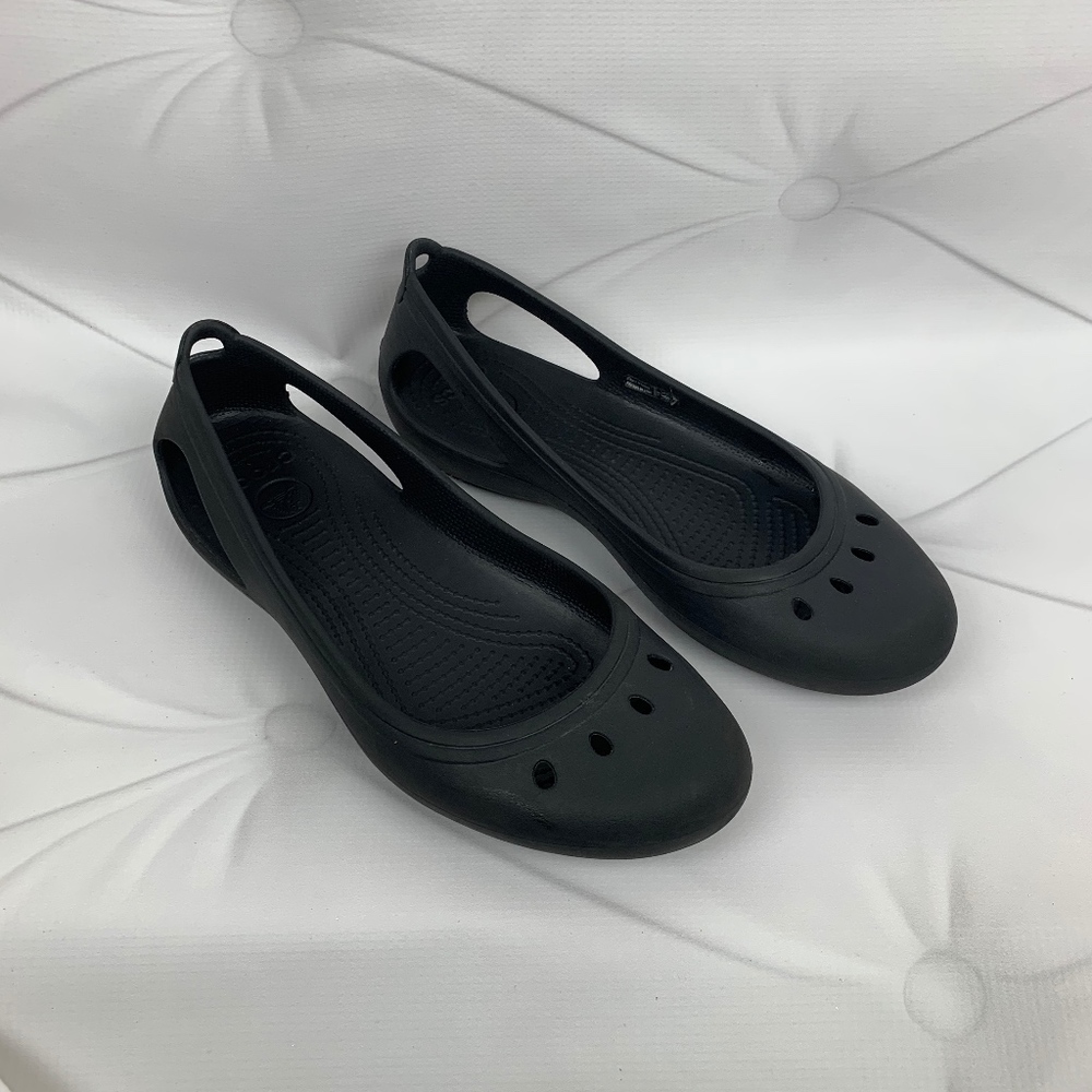 Crocs Black Ballet Flats Size 10